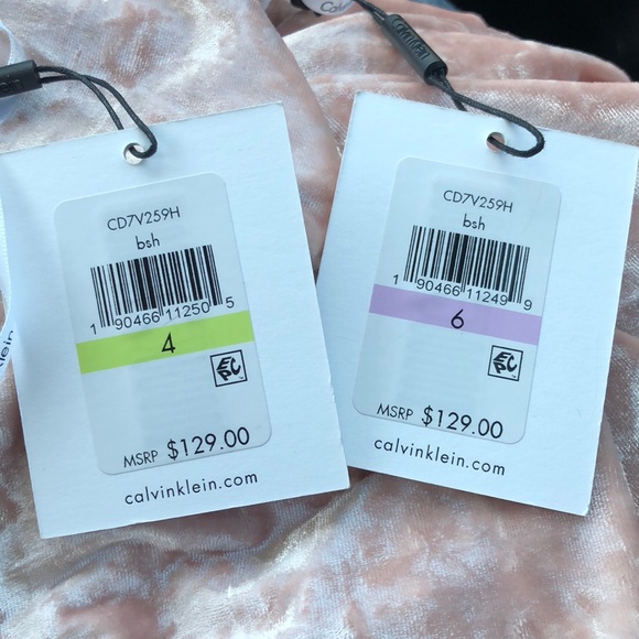 NWT $129 Calvin Klein Blush crushed velvet dress - Picture 6 of 6